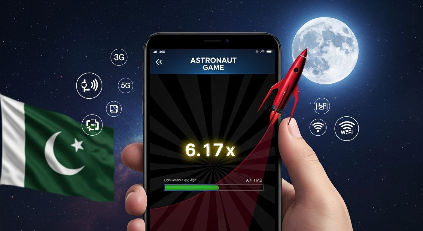 Lightweight app downloading on Pakistani smartphone with connectivity icons