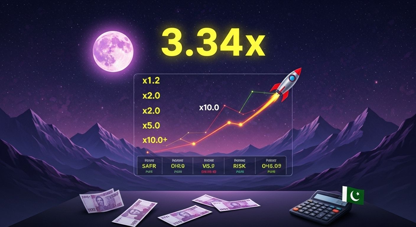 Calculator and charts showing multipliers and potential PKR winnings